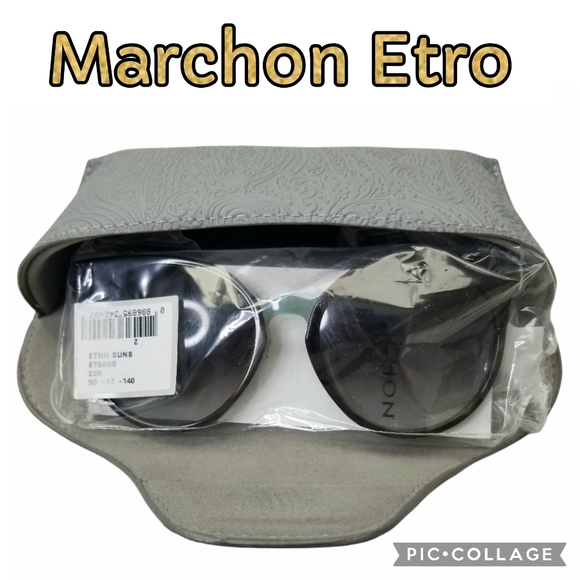 Etro Accessories - MARCHON ETRO Sunglasses NWT Havana Green Round + Case Made in Italy